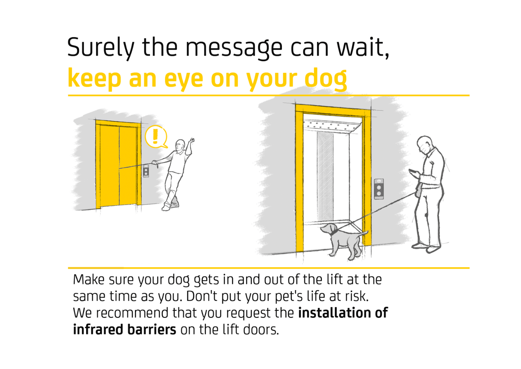 Keep an eye on your dog sign